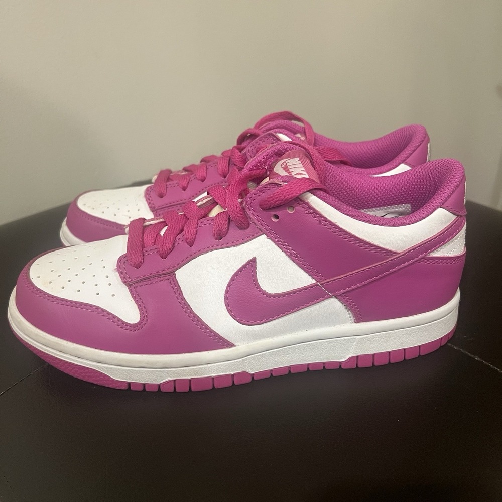 Nike Dunk Low BG White/Active Fuchsia FJ0704-100 Size 5Y - Picture 2 of 11